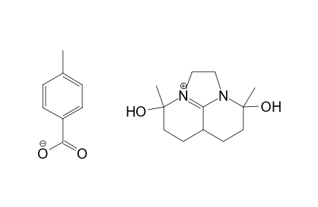 4,9-Dihydroxy-4,9-dimethyl-1,2,5,6,6a,7,8,10a-octahydro-4H,9H-imidazo[1,2,3-ij]naphthyridin-10a-ylium 4-methylbenzoate