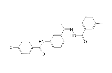 4-chloro-N-{3-[(1Z)-N-(3-methylbenzoyl)ethanehydrazonoyl]phenyl}benzamide