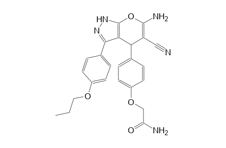 2-{4-[6-amino-5-cyano-3-(4-propoxyphenyl)-1,4-dihydropyrano[2,3-c]pyrazol-4-yl]phenoxy}acetamide