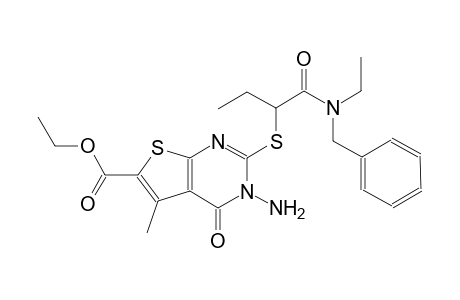 ethyl 3-amino-2-[(1-{[benzyl(ethyl)amino]carbonyl}propyl)sulfanyl]-5-methyl-4-oxo-3,4-dihydrothieno[2,3-d]pyrimidine-6-carboxylate