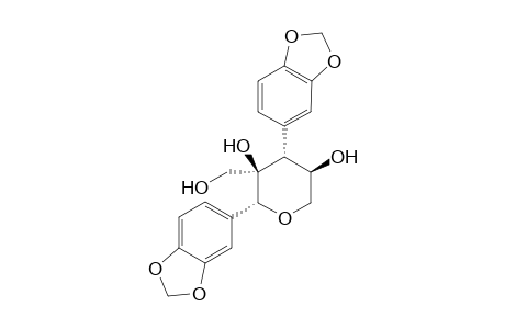 2,4-Bis[(3,4-methylenedioxyphenyl)]-3,5-dihydroxy-3-(hydroxymethyl)tetrahydropyran isomer