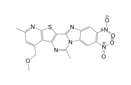 pyrido[3'',2'':4',5']thieno[3',2':4,5]pyrimido[1,6-a]benzimidazole, 4-(methoxymethyl)-2,6-dimethyl-9,10-dinitro-