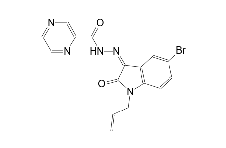 N'-[(3Z)-1-allyl-5-bromo-2-oxo-1,2-dihydro-3H-indol-3-ylidene]-2-pyrazinecarbohydrazide
