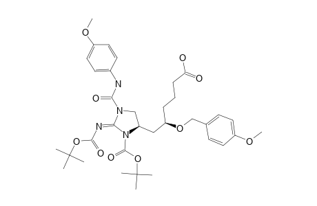 #19;(-)-(5R,4'R)-6-[N,3'-BIS-(TERT.-BUTOXYCARBONYL)-1'-(PARA-METHOXYPHENYLCARBAMOYL)-2'-IMINOIMIDAZOLIDIN-4'-YL]-5-(PARA-METHOXYBENZYLOXY)-HEXANOIC-ACID
