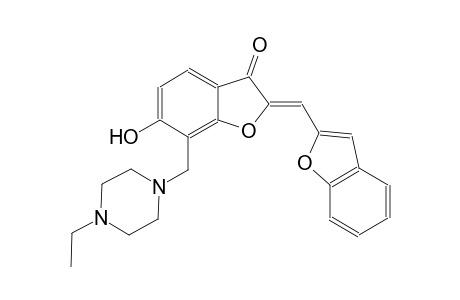 3(2H)-benzofuranone, 2-(2-benzofuranylmethylene)-7-[(4-ethyl-1-piperazinyl)methyl]-6-hydroxy-, (2Z)-