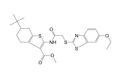methyl 6-tert-butyl-2-({[(6-ethoxy-1,3-benzothiazol-2-yl)sulfanyl]acetyl}amino)-4,5,6,7-tetrahydro-1-benzothiophene-3-carboxylate
