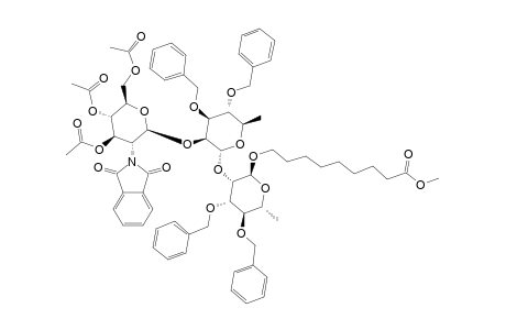 8-METHOXYCARBONYL-OCTYL-O-(3,4,6-TRI-O-ACETYL-2-DEOXY-2-PHTHALIMIDO-BETA-D-GLUCOPYRANOSYL)-(1->2)-O-(3,4-DI-O-BENZYL-ALPHA-L-RHAMNOPYRANOSYL)-(1->2)-3,4-DI-O-B