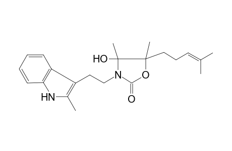 4,5-Dimethyl-3-[2-(2-methyl-1H-indol-3-yl)ethyl]-5-(4-methylpent-3-enyl)-4-oxidanyl-1,3-oxazolidin-2-one