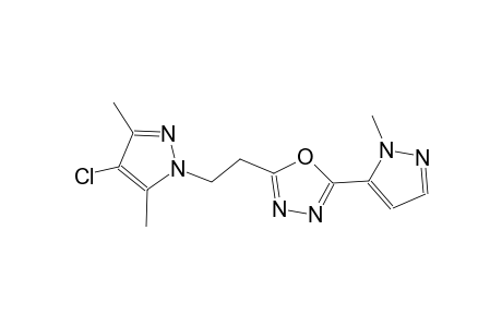 2-[2-(4-chloro-3,5-dimethyl-1H-pyrazol-1-yl)ethyl]-5-(1-methyl-1H-pyrazol-5-yl)-1,3,4-oxadiazole