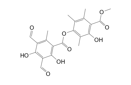 Benzoic acid, 3,5-diformyl-2,4-dihydroxy-6-methyl-, 3-hydroxy-4-(methoxycarbonyl)-2,5,6-trimethylphenyl ester