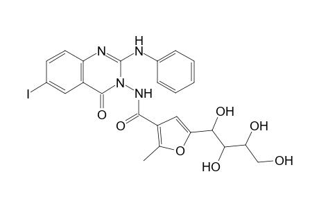 N-(6-iodo-4-oxo-2-(phenylamino)quinazolin-3(4H)-yl)-2-methyl-5-(1,2,3,4-tetrahydroxybutyl)furan-3-carboxamide