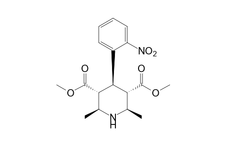 2,6-dimethyl-4-(o-nitrophenyl)-3,5-piperidinedicarboxylic acid, dimethyl ester (all trans-)