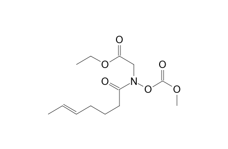 Glycine, N-[(methoxycarbonyl)oxy]-N-(1-oxo-5-heptenyl)-, ethyl ester, (E)-