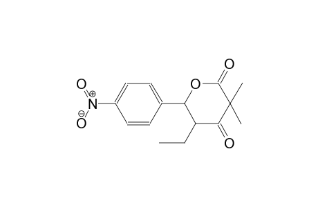 2H-pyran-2,4(3H)-dione, 5-ethyldihydro-3,3-dimethyl-6-(4-nitrophenyl)-