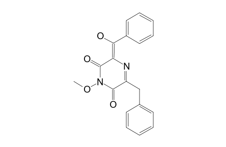5-BENZYL-1-METHOXY-3-(HYDROXYPHENYLMETHYLENE)-3-H-PYRAZINE-2,6-DIONE