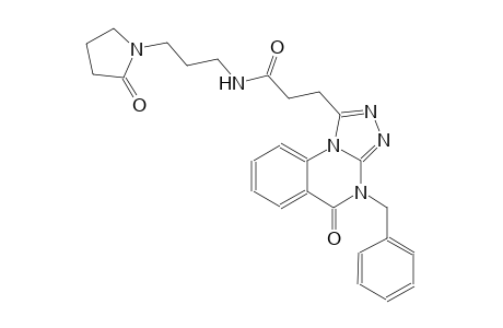 [1,2,4]triazolo[4,3-a]quinazoline-1-propanamide, 4,5-dihydro-5-oxo-N-[3-(2-oxo-1-pyrrolidinyl)propyl]-4-(phenylmethyl)-