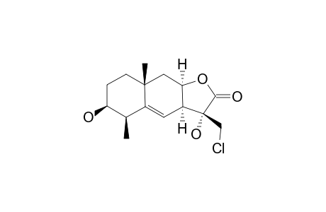 RACEMOSALACTONE_B;(3-S,4-R,7-S,8-R,10-R,11-R)-3,11-DIHYDROXYEUDESM-5-EN-12,8-OLIDE