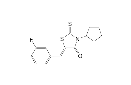 (5Z)-3-cyclopentyl-5-(3-fluorobenzylidene)-2-thioxo-1,3-thiazolidin-4-one