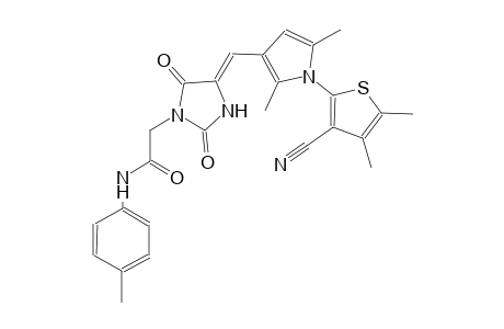 2-((4Z)-4-{[1-(3-cyano-4,5-dimethyl-2-thienyl)-2,5-dimethyl-1H-pyrrol-3-yl]methylene}-2,5-dioxoimidazolidinyl)-N-(4-methylphenyl)acetamide
