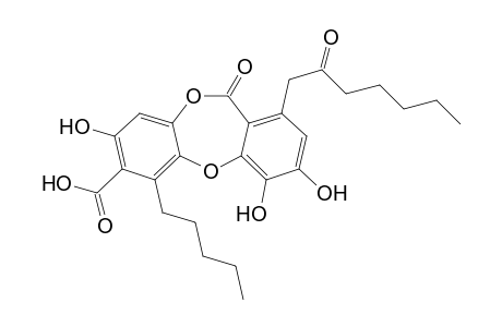11H-Dibenzo[b,e][1,4]dioxepin-7-carboxylic acid, 3,4,8-trihydroxy-11-oxo-1-(2-oxoheptyl)-6-pentyl-