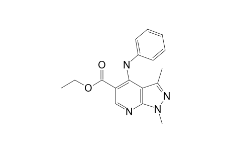 3-PHENYL-AMINO-5-CARBOETHOXY-1,3-DIMETHYL-1H-PYRAZOLO-[3,4-B]-PYRIDINE
