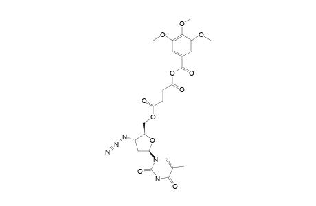 succinic acid [(2S,3S,5R)-3-azido-5-(2,4-diketo-5-methyl-pyrimidin-1-yl)tetrahydrofuran-2-yl]methyl ester (3,4,5-trimethoxybenzoyl) ester