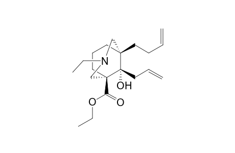 Ethyl (1R*,5S*,9S*)-5-(3'-butenyl)-9-hydroxy-9-(2''-propenyl)-3-azabicyclo[3.3.1]nonane-1-carboxylate