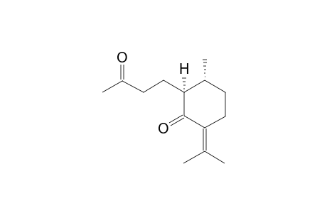 (2S,3R)-3-methyl-2-(3-oxidanylidenebutyl)-6-propan-2-ylidene-cyclohexan-1-one