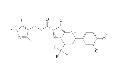 3-chloro-5-(3,4-dimethoxyphenyl)-7-(trifluoromethyl)-N-[(1,3,5-trimethyl-1H-pyrazol-4-yl)methyl]-4,5,6,7-tetrahydropyrazolo[1,5-a]pyrimidine-2-carboxamide