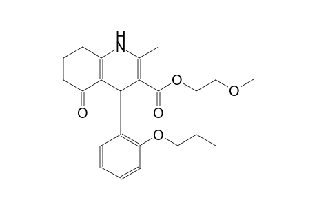 2-methoxyethyl 2-methyl-5-oxo-4-(2-propoxyphenyl)-1,4,5,6,7,8-hexahydro-3-quinolinecarboxylate