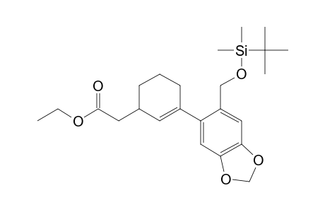 2-[3-[6-[[tert-butyl(dimethyl)silyl]oxymethyl]-1,3-benzodioxol-5-yl]-1-cyclohex-2-enyl]acetic acid ethyl ester