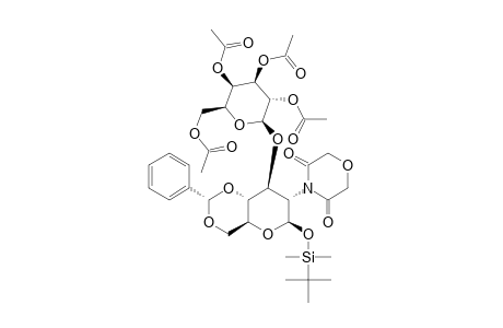 #26;TERT.-BUTYLDIMETHYLSILYL-2,3,4,6-TETRA-O-ACETYL-BETA-D-GALACTOPYRANOSYL-(1->3)-4,6-DI-O-BENZYLIDENE-2-DEOXY-2-DIGLYCOLYLIMIDO-BETA-D-GLUCOPYRANOSIDE