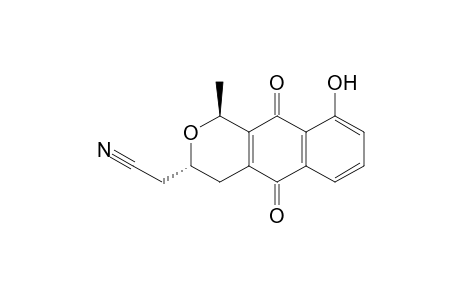 1H-Naphtho[2,3-c]pyran-3-acetonitrile, 3,4,5,10-tetrahydro-9-hydroxy-1-methyl-5,10-dioxo-, trans-(.+-.)-