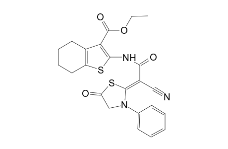 (Z)-ethyl 2-(2-cyano-2-(5-oxo-3-phenylthiazolidin-2-ylidene)acetamido)-4,5,6,7-tetrahydrobenzo[b]thiophene-3-carboxylate