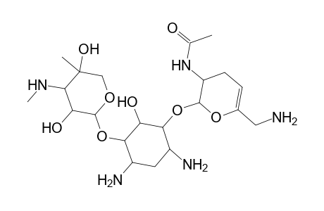 D-Streptamine, 4-O-[3-(acetylamino)-6-(aminomethyl)-3,4-dihydro-2H-pyran-2-yl]-2-deoxy-6-O-[3-deoxy-4-C-methyl-3-(methylamino)-.beta.-L-arabinopyranosyl]-, (2S-cis)-
