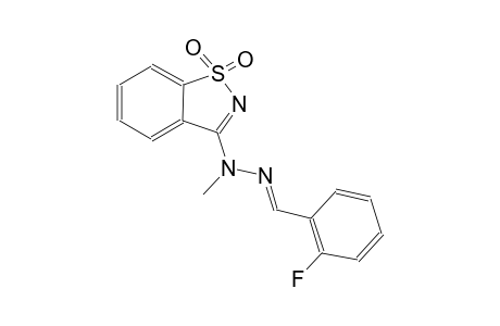 benzaldehyde, 2-fluoro-, (1,1-dioxido-1,2-benzisothiazol-3-yl)methylhydrazone
