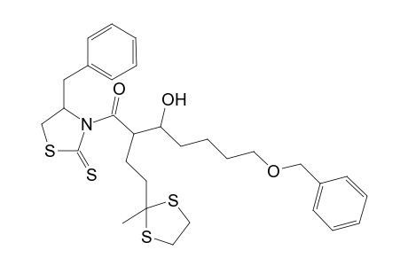 4-Benzyl-3-{[6-hydroxy-10-(benzyloxy)-2,2-(ethylidenedithioxo)dec-5-yl]carbonyl}thiazolidine-2-thione