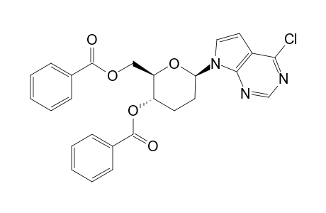 6-Chloro-7-deaza-9-(4',6'-di-O-benzoyl-2',3'-dideoxy-.beta.-D-glucopyranosyl)purine