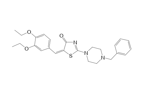 4(5H)-Thiazolone, 5-[(3,4-diethoxyphenyl)methylidene]-2-[4-(phenylmethyl)-1-piperazinyl]-
