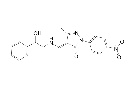 3H-pyrazol-3-one, 2,4-dihydro-4-[[(2-hydroxy-2-phenylethyl)amino]methylene]-5-methyl-2-(4-nitrophenyl)-, (4E)-