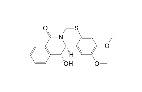 6H,8H-Isoquino[2,3-c][1,3]benzothiazin-8-one, 13,13a-dihydro-13-hydroxy-2,3-dimethoxy-, cis-(.+-.)-