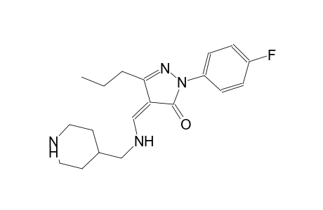 3H-pyrazol-3-one, 2-(4-fluorophenyl)-2,4-dihydro-4-[[(4-piperidinylmethyl)amino]methylene]-5-propyl-, (4Z)-