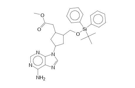 CYCLOPENTANEACETIC ACID, 4-(6-AMINO-9H-PURIN-9-YL)-2-[[[(1,1-DIMETHYLETHYL)DIPHENYLSILYL]OXY]METHYL]-, METHYL ESTER, (1alpha,2.BET