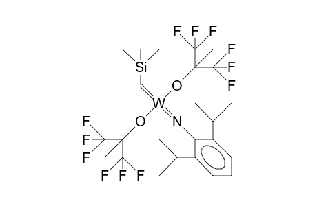 Bis(1,1-bis(trifluoromethyl)-ethoxy)-trimethylsilylmethylidene-(2,6-diisopropyl-phenylimido) tungsten