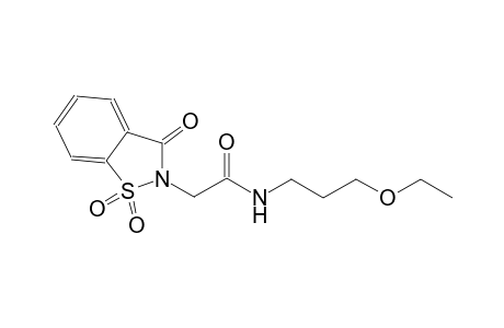 2-(1,1-dioxido-3-oxo-1,2-benzisothiazol-2(3H)-yl)-N-(3-ethoxypropyl)acetamide