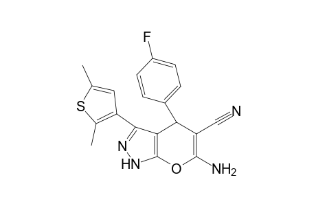 6-Amino-3-(2,5-dimethyl-3-thienyl)-4-(4-fluorophenyl)-2,4-dihydropyrano[2,3-c]pyrazole-5-carbonitrile