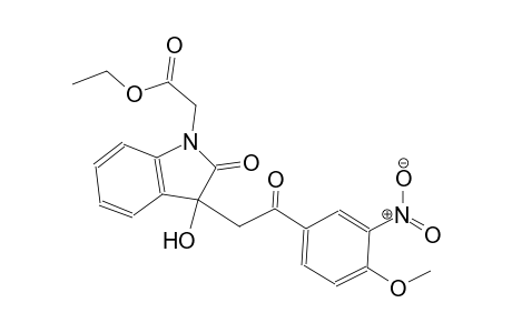 1H-indole-1-acetic acid, 2,3-dihydro-3-hydroxy-3-[2-(4-methoxy-3-nitrophenyl)-2-oxoethyl]-2-oxo-, ethyl ester