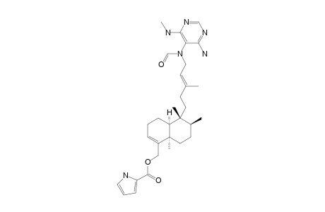 1H-pyrrole-2-carboxylic acid [(4aS,5R,6S,8aR)-5-[(E)-5-[(4-amino-6-methylamino-pyrimidin-5-yl)-formyl-amino]-3-methyl-pent-3-enyl]-5,6,8a-trimethyl-3,4,4a,6,7,8-hexahydronaphthalen-1-yl]methyl ester