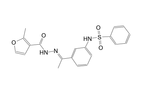 N-{3-[(1E)-N-(2-methyl-3-furoyl)ethanehydrazonoyl]phenyl}benzenesulfonamide