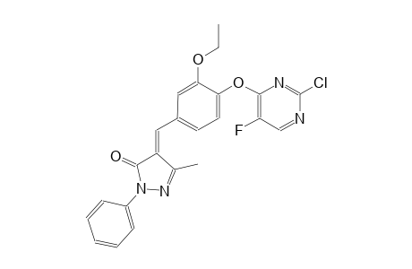 3H-pyrazol-3-one, 4-[[4-[(2-chloro-5-fluoro-4-pyrimidinyl)oxy]-3-ethoxyphenyl]methylene]-2,4-dihydro-5-methyl-2-phenyl-, (4E)-